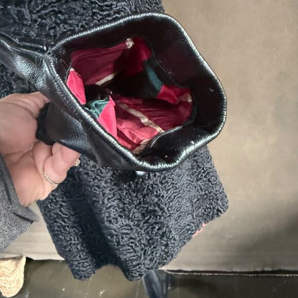 Vintage Carl W. Herrmann Persian Lamb Fur Coat w/ Leather Trim & Brass Hardware - Picture 7 of 16